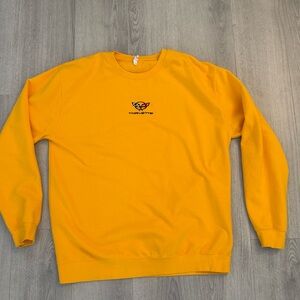 Vintage Corvette Yellow Embroidered Crewneck Sweatshirt XXL